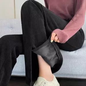 ONM 하이웨스트 부츠컷 골덴바지 밴딩 기모안감 밑단슬릿