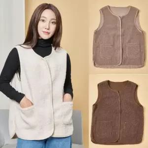 ONM 여성 겨울 뽀글이 집업 양털 조끼 수면양말증정