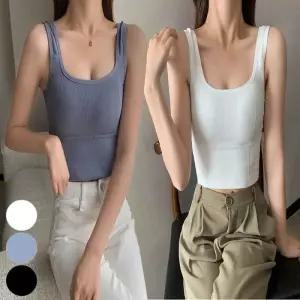 ONM 쫀쫀한 브라 나시티 브라렛 내장 여름 이너 민소매