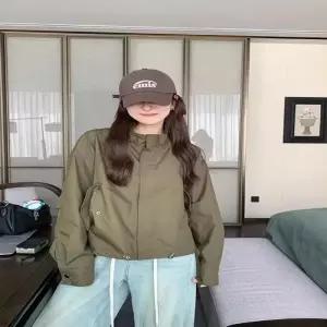 ONM 여성 오버핏 카라 카키 숏 야상 집업 크롭자켓