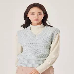 [조이너스]브이넥 꽈배기 펀칭 베스트_JCCS0-WSV010