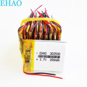 10개 302530 3.7V 200mAh 리튬 LiPo 충전식 배터리 Mp3 GPS 블루투스 스피커 리틀 포인트 독서 펜 시계