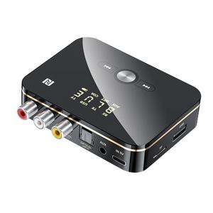 M8 블루투스 5.0 오디오 리시버 송신기 APTXLL 3.5mm AUX 음악 무선 어댑터 마이크 포함 NFC 차량 TV 스피