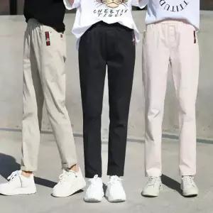 동대문스타일 여자 면바지 포켓 테이핑 루즈핏 밴딩 스판 워싱면 배기핏 여성 봄바지 COS3-12A