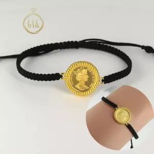 [가앤] 24k순금 빅토리아 여신 코인 매듭 끈 팔찌 3.75g