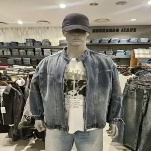 [버커루][버커루] 남성) 절개디테일 바이커 데님 자켓 (B255DJ320P1) (P003577759)