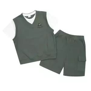 [에스핏]주니어 키즈 레이어드 피케 5부 세트 아동 상하복 상하세트 여름 SJZ