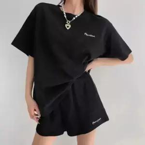 빅사이즈 여성 반바지 트레이닝 세트 루즈핏 여름 캐주얼 반팔 트레이닝복 츄리닝 상하의 와이드팬츠