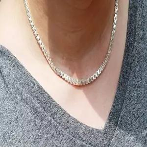 [차차실버]박스 4mm 은목걸이 도톰한 커플 데일리 모임 남자 여자 925실버 남여공용 커플 생일 선물