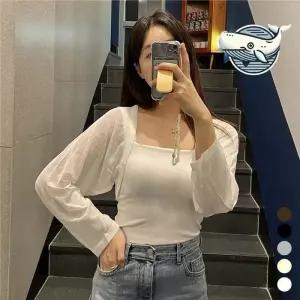 ONM 여름 시원한 시스루 볼레로 가디건 크롭 스타일