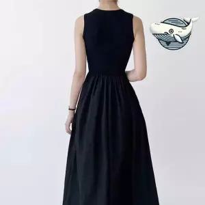 ONM 여성 민소매 롱원피스 플레어 기본 블랙 여름