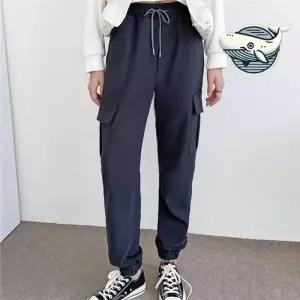 ONM 편안한 여성 조거 카고팬츠 허리밴드 스웨이드