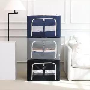 (1+1) 스틸와이어 패브릭 대용량 리빙박스100L