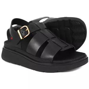 [정품] 핏플랍 여성 젠-FF 레더 올 블랙 피셔맨 샌들 (IZ1-090)