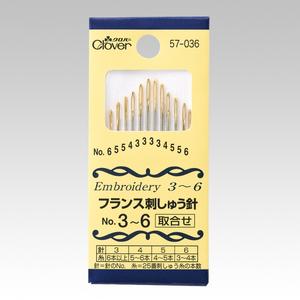 크로바 57-036 프랑스 자수 바늘 3-6호