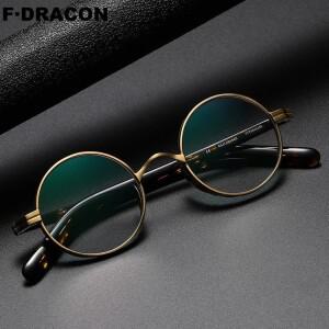 티타늄 안경테 프레임 수제 레트로 라운드 남성과 여성 안경 초경량 광학 처방 10881
