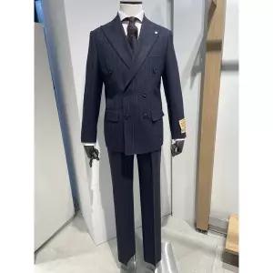 [지이크](센텀시티점)25S/S지이크 말링앤에반스 영국 수입원단(모100%) 네이비 스트라이프 수트(PKJ2007)