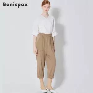 보니스팍스 허리밴딩 우븐 아웃포켓 포인트 저지 팬츠