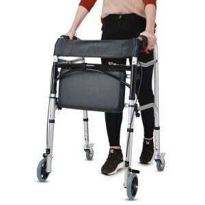 성인 보행 어깨 워커기 검정 스탠드 훈련 보행기바퀴 카트 휴대용 걸음 주황