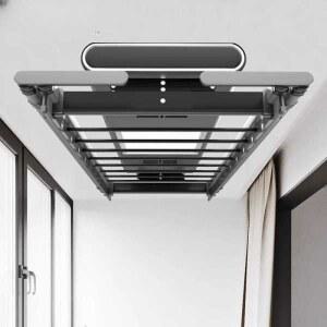 빨래건조대 무선 자동빨래건조대 건조대 검정 2봉지 베란다 조명 이중봉 촘촘해진 스윙건조대