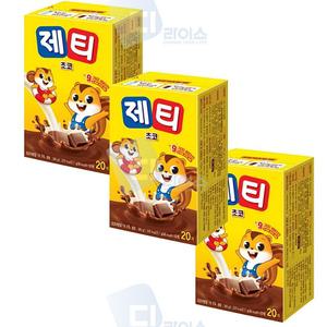 음료수 초코 쵸코렛맛 제티 어린이 20T 3개 분말 파우더 초코우유 코코아 쵸코우유 드링크