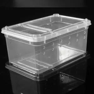 작은파충류 투명 케이지 소형 거미 달팽이집 상자 공기구멍