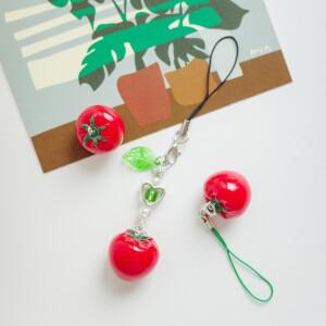 비즈 토마토 키링 고리 [방울 키홀더 만들기 부자재 재료 과일 야채 채소 핸드폰 줄 휴대폰 에어팟 가방]