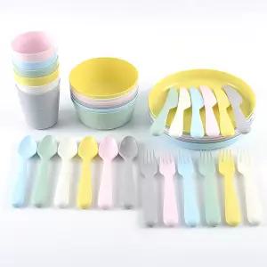 이케아 플라스틱식기세트 어린이 그릇 접시 컵 포크 숟가락 접시 수저