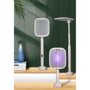 100cm 전기모기채 파리채 받침대 접이식 신축 모기스와터 장치 때리기 가능한