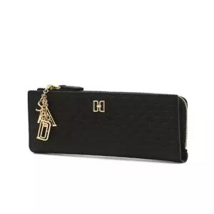 닥스 액세서리 25FW [MD추천][LOUIS DD] 블랙 DD로고 소가죽 슬림 2단 장지갑 DCWA5F528BK