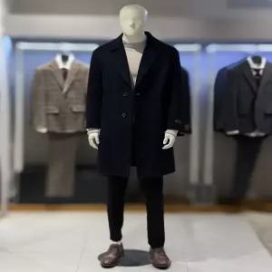 [트루젠][트루젠] 트루젠 (역시즌극소량) 네이비 캐시미어블렌드 핸드메이드 남자 롱코트 2244CL240410 (P0