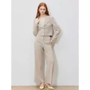 [하프클럽/리스트]2SET 테일러 크롭 재킷+롱 와이드 팬츠 2종세트 (택가격 436000원)