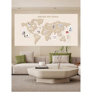 세계지도 마그넷 벽장식 DS O3 제작 테두리은회색 1m 보드 데코 원목색 단면