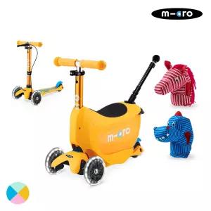 마이크로킥보드 미니 투고 디럭스 플러스 LED + 스쿠터 인형 (말,공룡) 세트