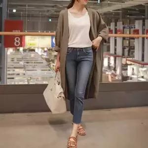 린넨가디건 반팔 간절기 가디건 카디건 카키