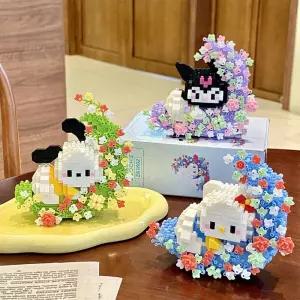 캐릭터 헬로키티 산리오 폼폼푸린 선물용 달빛 인테리어 마이멜로디 강아지 레고호환블록 퍼즐 나노 굿즈