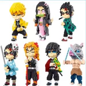 레고호환블록 나노 귀멸의 칼날 장난감 귀칼 무한성 극장판 귀살대 인형 일륜도 탄지로 소품 선물