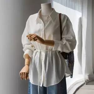 (안나앤플러스) A. 블랑 백스트링 블라우스[셔츠D0723I02] 빅사이즈