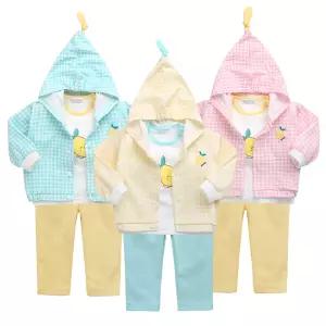 [그린베베] 영유아 봄가을용 레모니 후드점퍼 3종/아기옷/간절기외출복/아기점퍼/바람막이/상하복세트/KC인증/국내생산