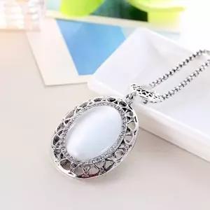 복고풍 고양이 눈 스웨터 체인 캣츠아이 롱 긴 목걸이-WE86B90