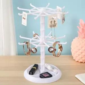 2단 화이트 후크 액세서리거치대 귀걸이정리대-WFHJGC9