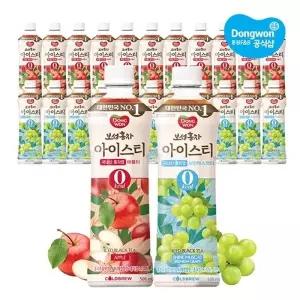 [동원] 보성홍차 아이스티 제로 500ml 애플 x 12개 + 샤인머스캣 x 12개