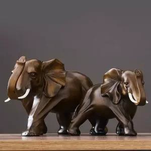 조각상 우드 개업 원목 장식 정원 행운 코끼리 인테리어 모형