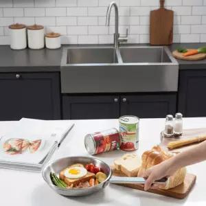 쉐프윈 316 통5중 인덕션용 스테인리스후라이팬 스텐조리팬 20cm