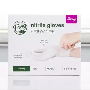 프로그 니트릴장갑 화이트 3.8g 스트롱 파우더프리 100매 X 2팩 [총200매]