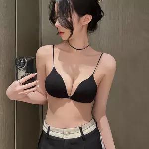 여성 심리스 앞후크 끈브라 여름 브라탑 시원한 얇은끈 나시형 스트랩 가벼운 착용감 슬림핏브라