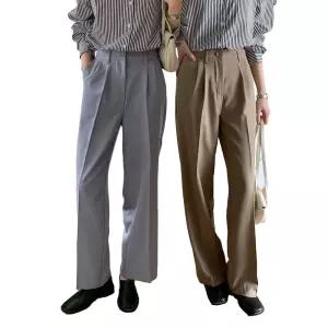 다올샵 여성 와이드핏 핀턱 슬랙스 통 면바지 SL-8