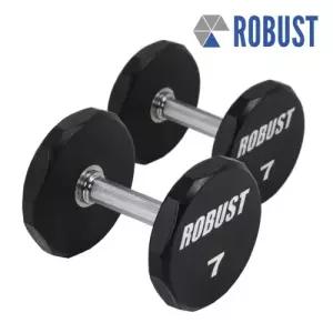 로버스트 아령 7kg (2개) 헬스장 덤벨 우레탄 코팅 12각고정