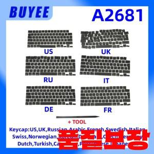 애플 호환 맥북 에어 M2 용 키캡 13.6 인치 레티나 A2681 2022 미국 KR SE 러시아 스페인 프랑스어 아랍어