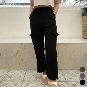 ONM 여성 바지 스트링 밴딩 카고바지